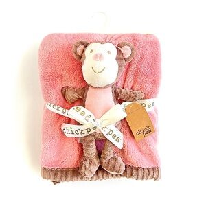 Chick Pea Baby Blanket & Plush Monkey Toy Set (NWT)